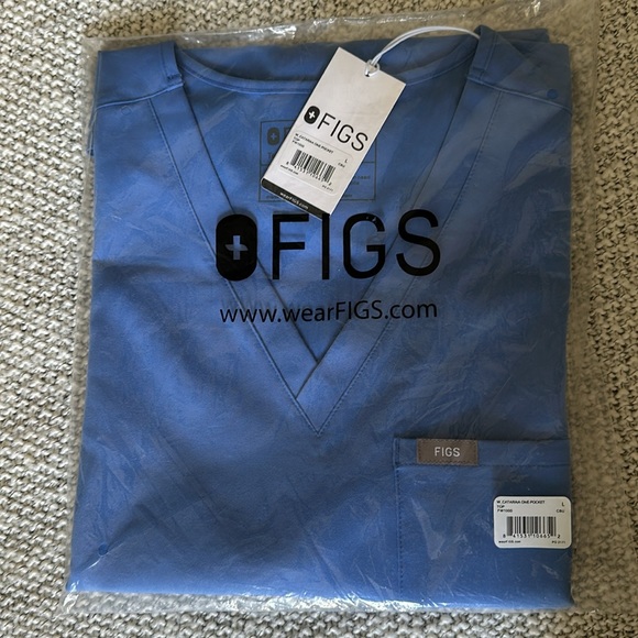 Figs Tops Figs Catarina One Pocket Scrub Top Ceil Blue Size L